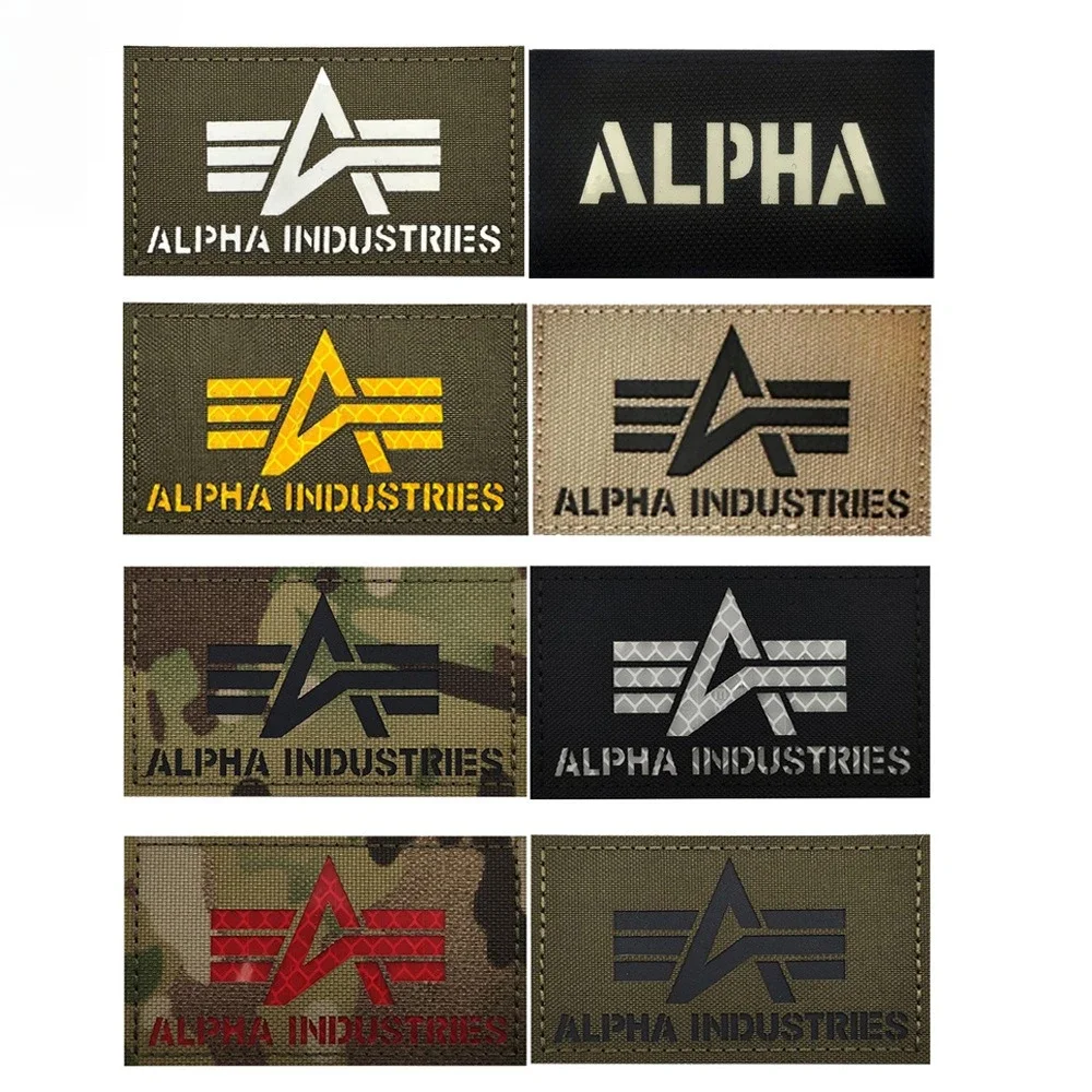 1 قطعة شارة ألفا عاكسة شارة ألفا مضيئة هوك وحلقة شارة ظهره التصحيح #1