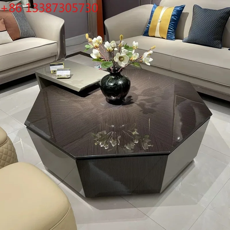 

Итальянский светлый роскошный журнальный столик, простой постмодернистский комплект мебели для гостиной