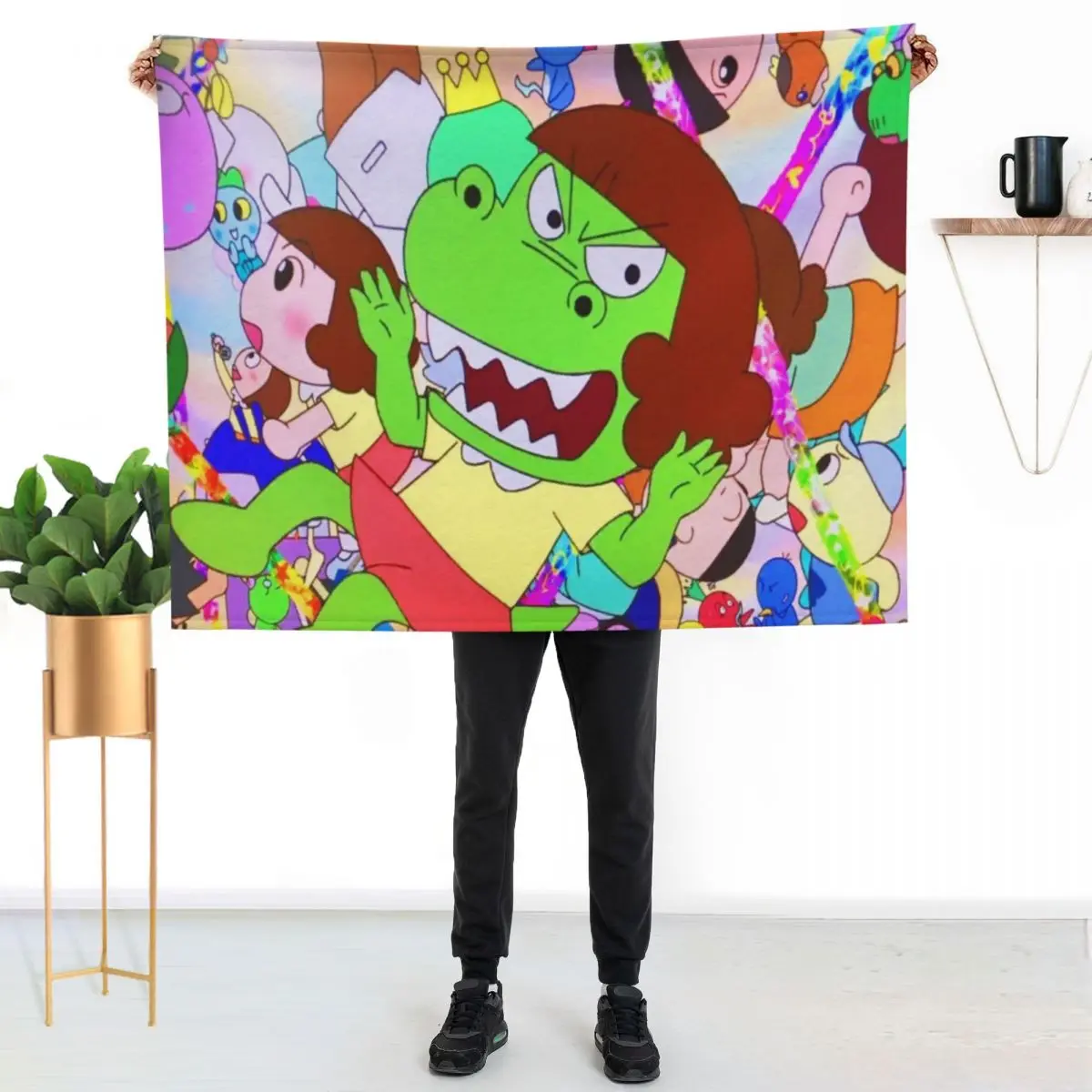 Dino Girl Gauko gift for fans girl gauko Dino Girl Throw Blanket Fuzzy Plush Throw Blanket for Sofa Chair