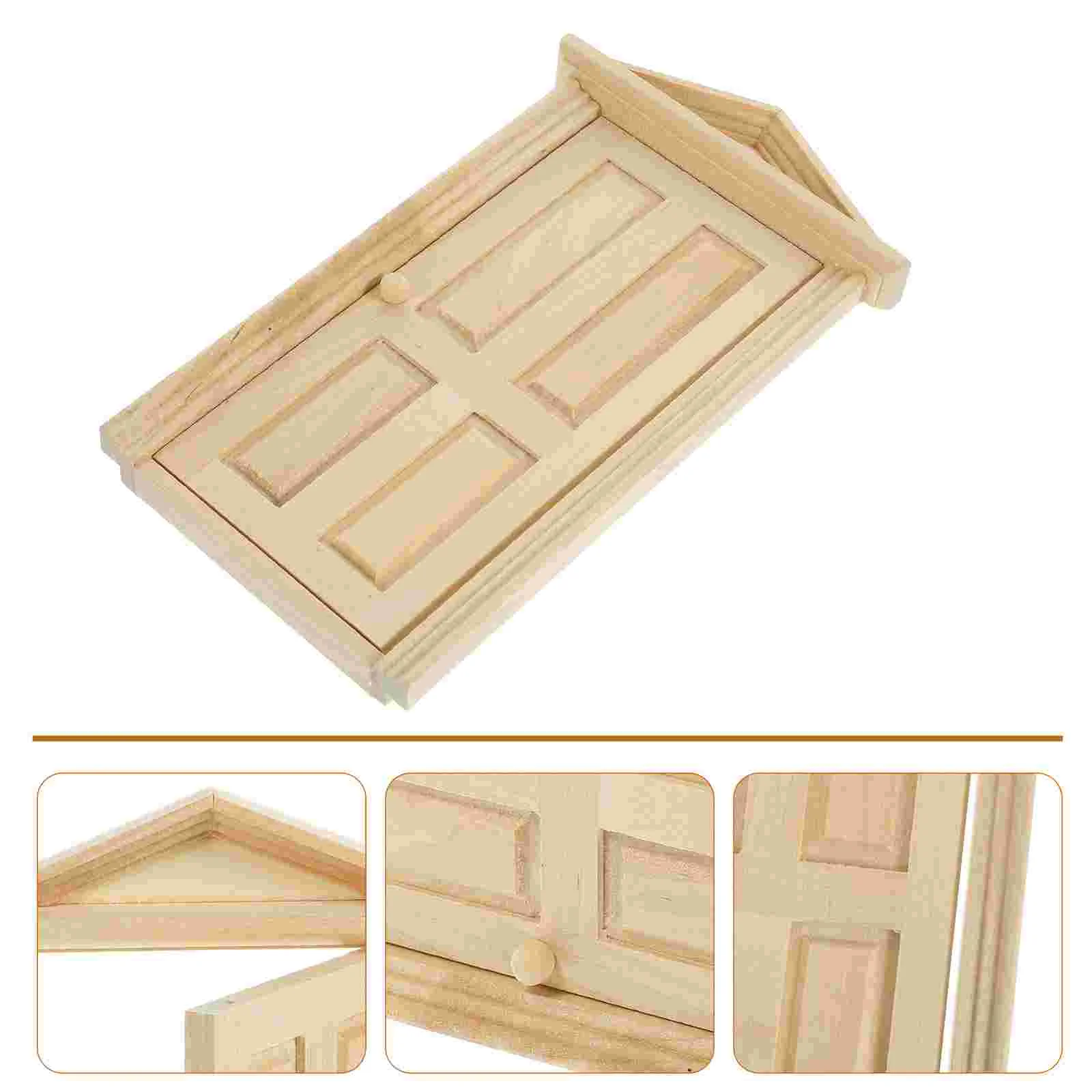 

Mini Wooden Door House Decors Fake Model Tiny Small Simulation Kids Toys Window Gate Miniature