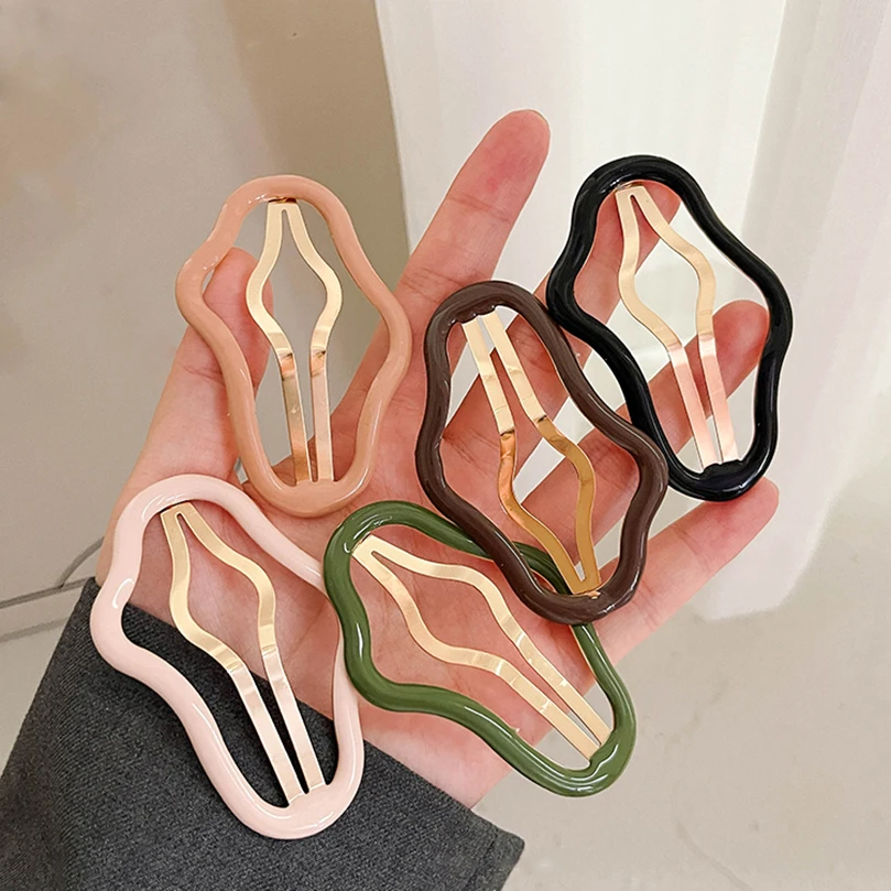 AWAYTR 5 Pcs Korean Fashion Hairpin Clouds Shaped Hollow Hair Clips BB Hairpins Barrettes Woman Sweet Girls Hair Accessories