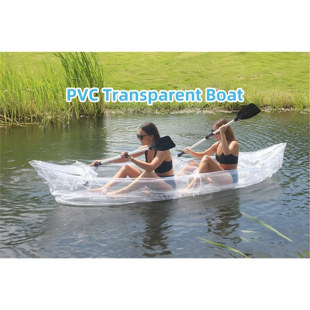 

Transparent Kayak, Multi-Person Inflatable Boat with Thickened Wear-Resistant Bottom for Fishing, Portable Pvc Kayak