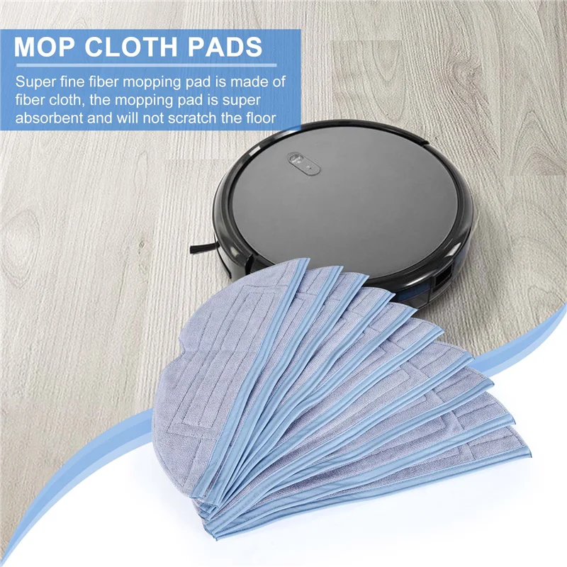 AF90-10 Pack Mop Cloth For Roborock S7 S7+ T7 T7 Plus G10 G10S Pro Vacuum Mop Pads Rag Replacement