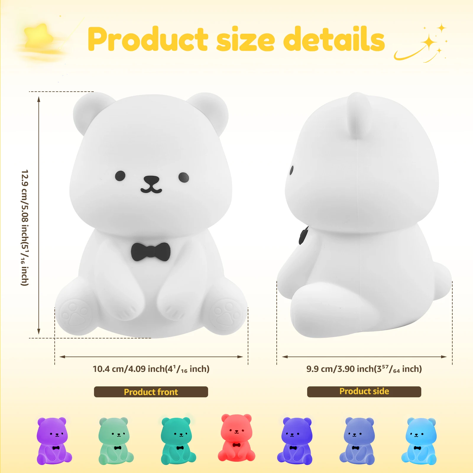 Cute Bear Night Light LED Night Lamp Sleep Lamp Bedroom Bedside Night Atmosphere Lamp for Kids Baby Gifts Home Decoration