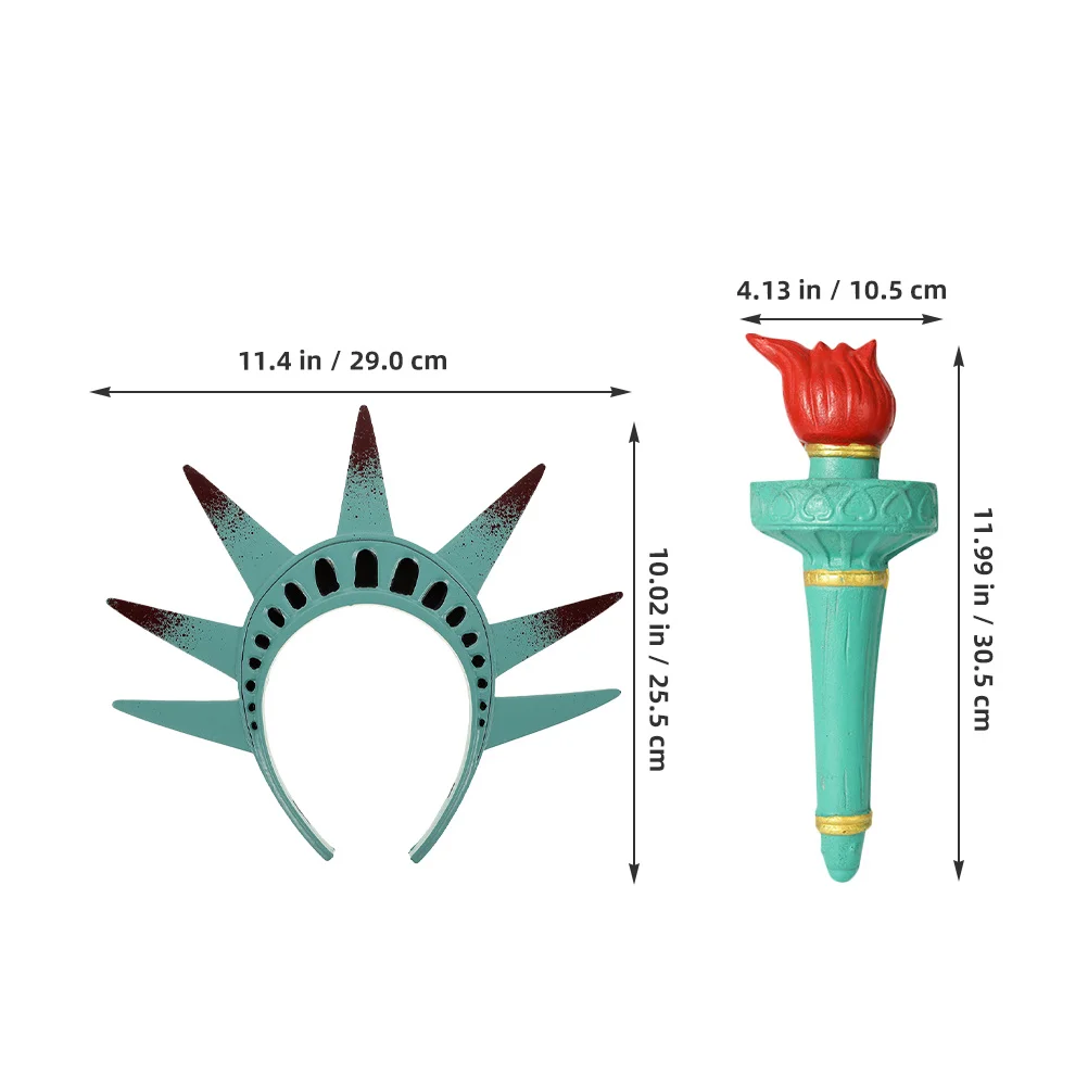 1 zestaw Opaska na głowę z głową Statuetki Wolności Korona Palnik Motyw USA Akcesorium na imprezę Halloween Kostium Rekwizyt do odgrywania ról Dla Kobiet Mężczyzn Dzieci