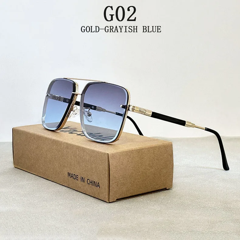 Quadratische Sonnenbrille für Männer 2024, Vintage-Mode, Brille, Luxus-Retro-Sonnenbrille, Damen, trendige Urlaubs-Sonnenbrille, Gafas De Sol Hombre – Detail 2