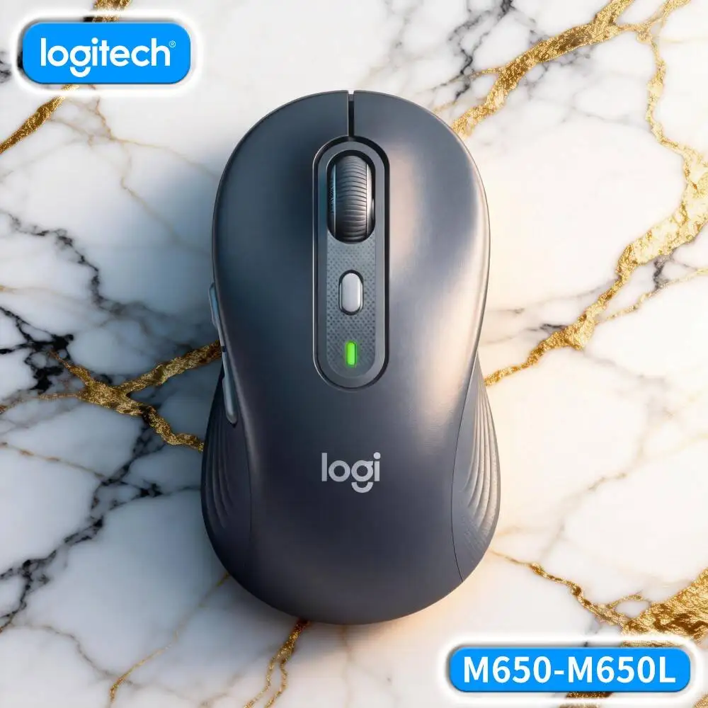Logitech M650/M650L Wireless Mouse - Recycled Plastic Build, 5 Custom Buttons, Dual Connectivity, 10m Range