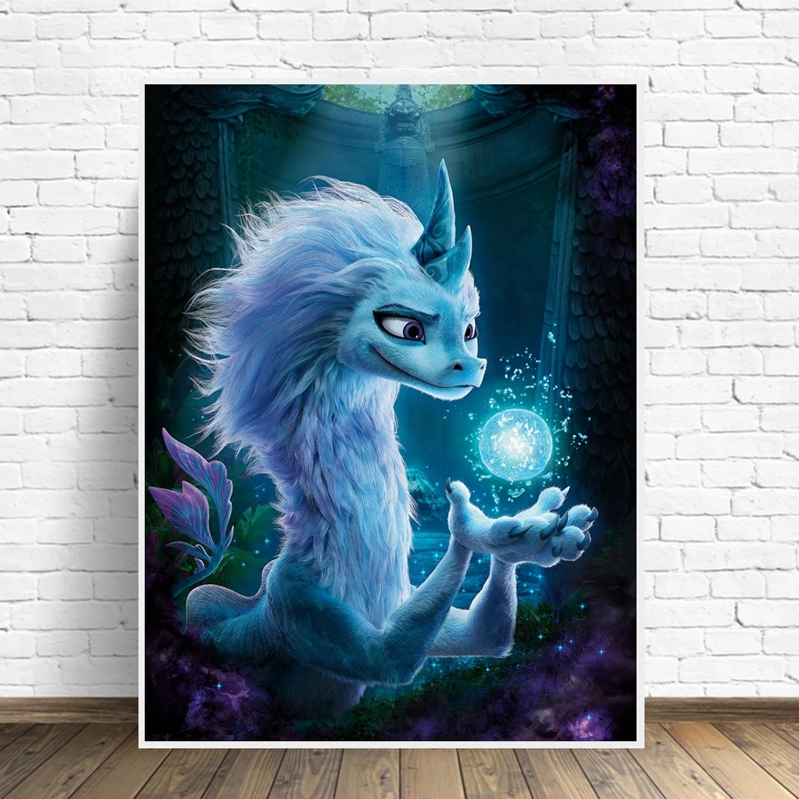 لوحة فنية ماسية من فيلم ديزني ، رايا وآخر تنين ، سيسو وتوك ، فسيفساء حيوانات كرتونية ، غرزة متقاطعة ، ديكور منزلي #3