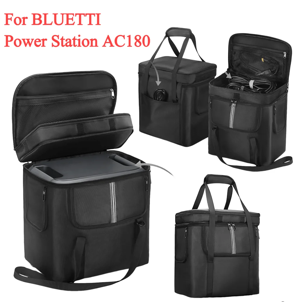 Waterproof Storage Case for BLUETTI Portable Power Station AC180 Carrying Case Travel Storage Bag with Shoulder Strap Handle
