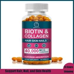 BBEEAAUU Biotin Capsule Promote Hair Growth Strong Hair Improve Dry Hair Hydrolyzed Collagen Skin Care Beneficial for Skin&Nails