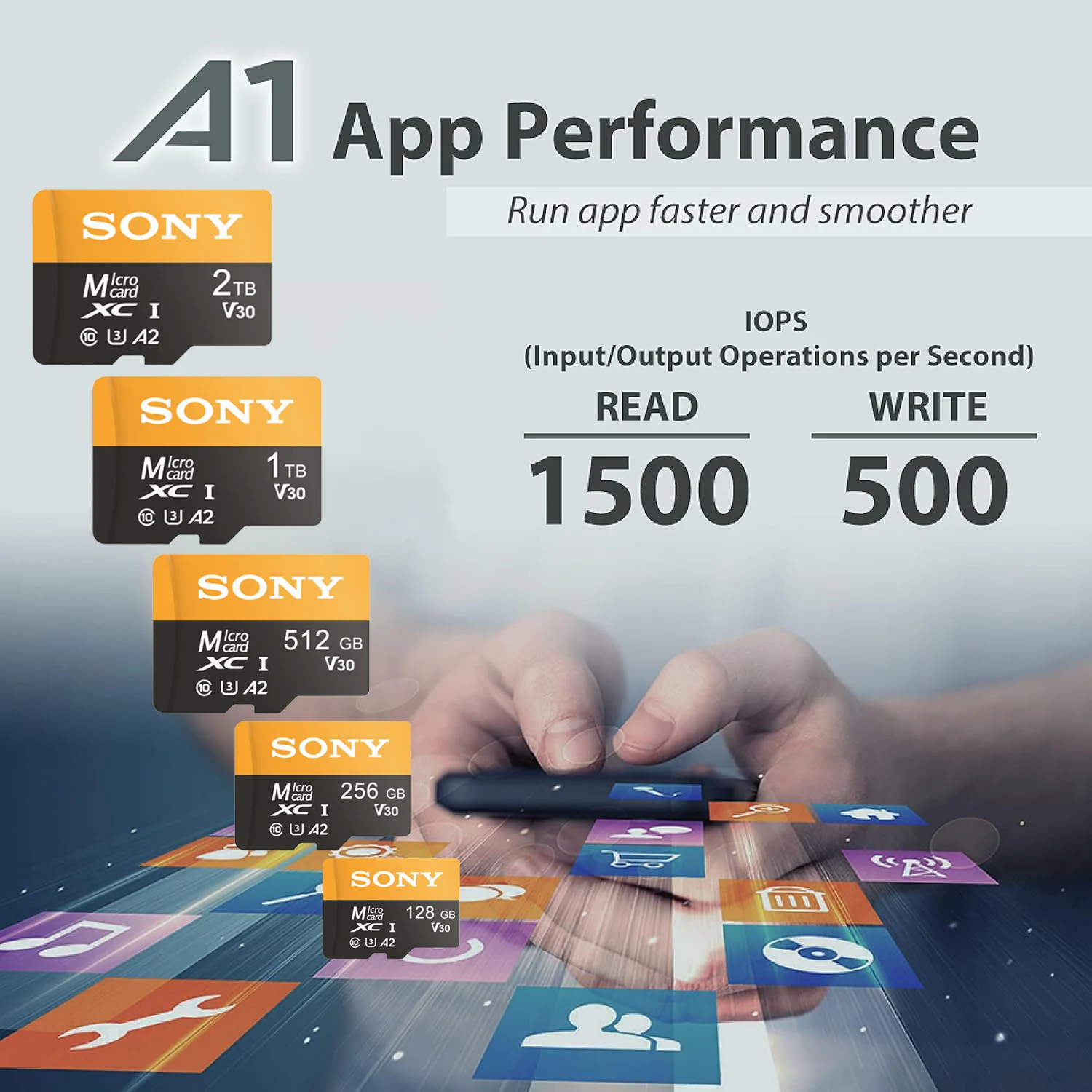 بطاقة ذاكرة SONY TF عالية السرعة 2 تيرا بايت/1 تيرا بايت/512 جيجابايت/256 جيجابايت A2 C10 أحدث تقنية القراءة والكتابة للكاميرات والهواتف وأجهزة الكمبيوتر وكاميرات الأجهزة اللوحية