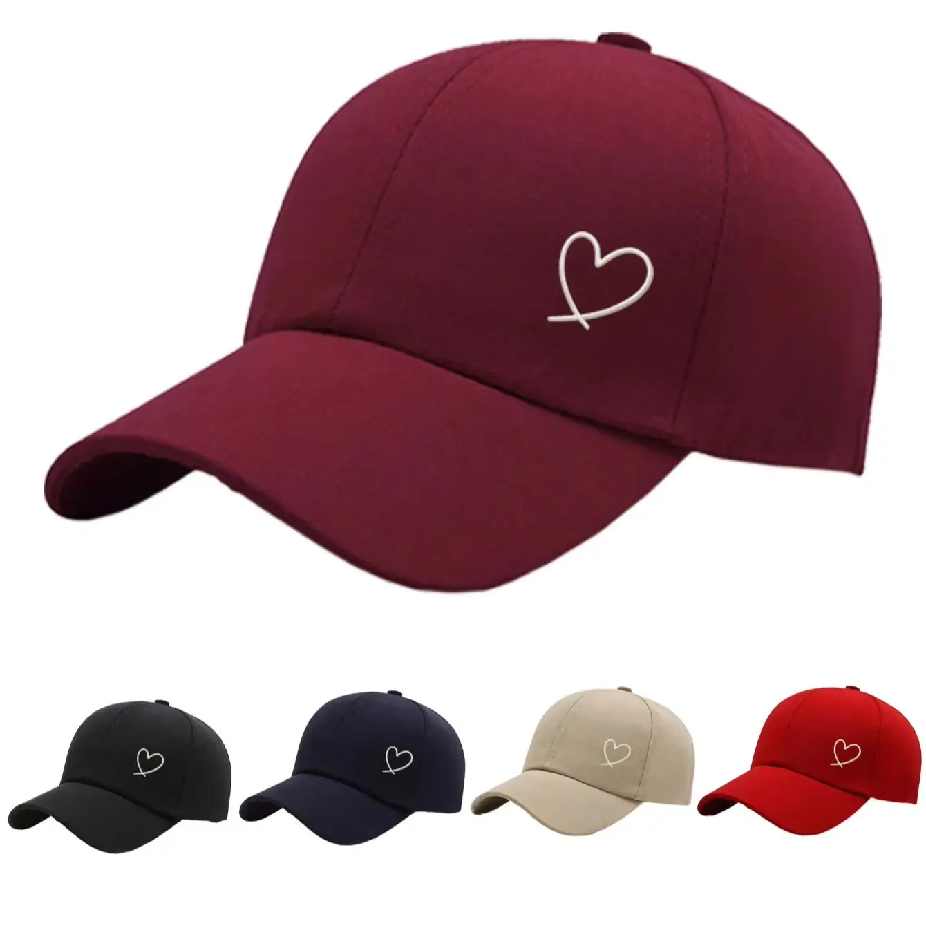 1Pc Unisex Printed "Heart" Baseball Cap, Adjustable Outdoor Sun Protection Casual Hat, Suitable For Spring, Autumn Traveling