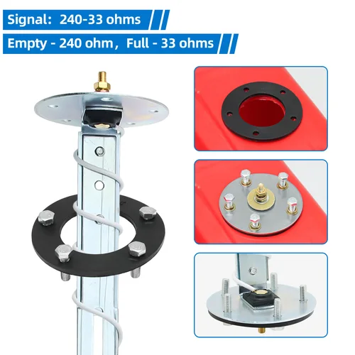 Imagen 2 del producto Sensor de flotador de combustible automático, 0 ~ 90 ohm/0-190ohm/240-33ohm, nivel de combustible de acero inoxidable, emisor de tanque de aceite para calibre de combustible de cilindro 4/6/8