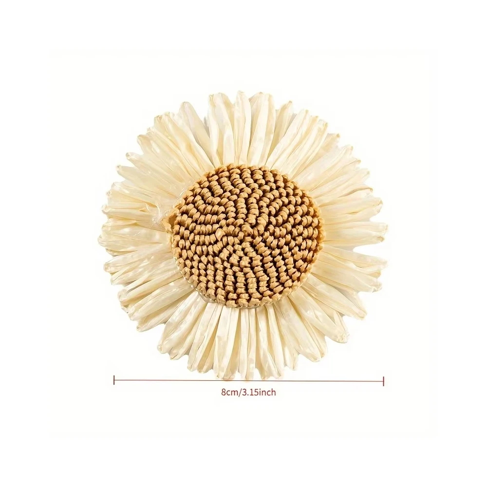 5/10/20 قطعة عباد الشمس و ديزي الحرفية الزينة الأبيض والبيج DIY بها بنفسك اكسسوارات الديكور ل قبعات الشاطئ الملابس الستائر العلاقات #2