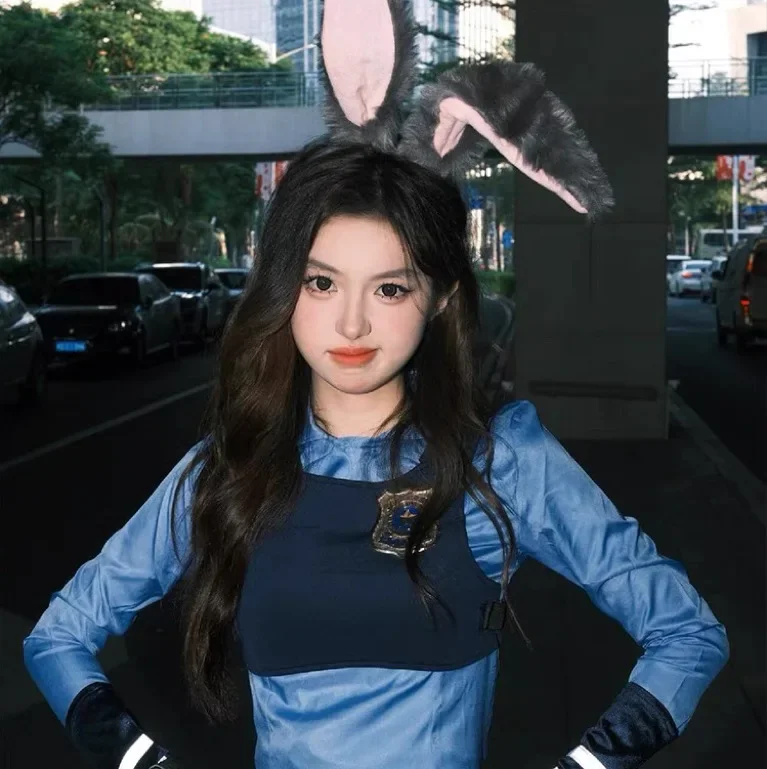 Fluffy Sweet Judy Hopps Bunny Ear Hair Hoop Haarhalter Live Broadcasting Cosplay Party Plüsch Kostüm