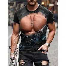 Interest Fake Muscle T-Shirts Muscular 3D Print Streetwear Men Women Sport Casual Fashion Oversized T Shirt Tees Tops Clothing
