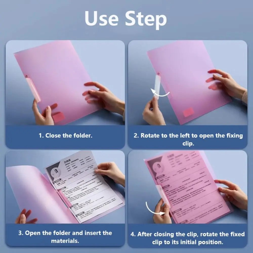 Multifunctional PP A4 Clipboard Loose Leaf Rotating Side Open Buckle File Folder Paper Memo Clip Business