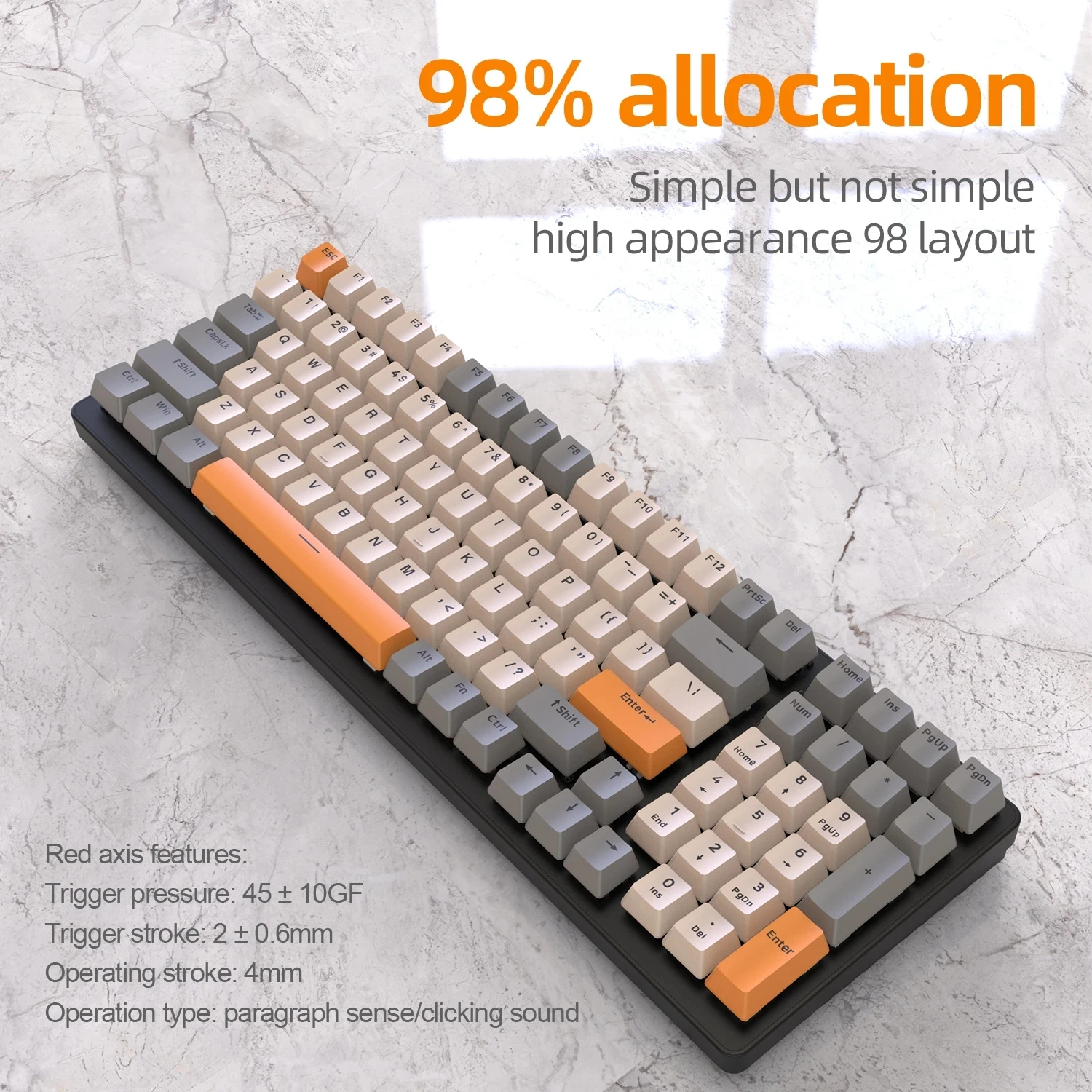 K6 Russian/English Gaming Mechanical Keyboard for Gamer Bluetooth 5.0 2.4 Ghz Wired Three Modes Hot-swap Red/Blue Switch 100keys