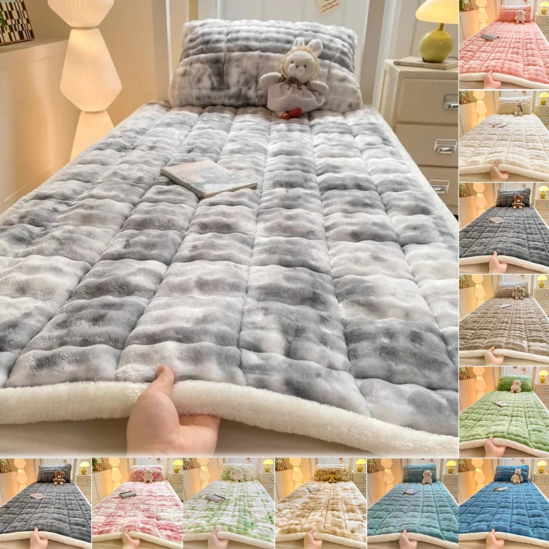 

2026 New Milk Velvet Mattress Pad Soft Breathable Bedding Protector Queen Size Comfortable Quilted Top Mattress Cover 침대 매트리스