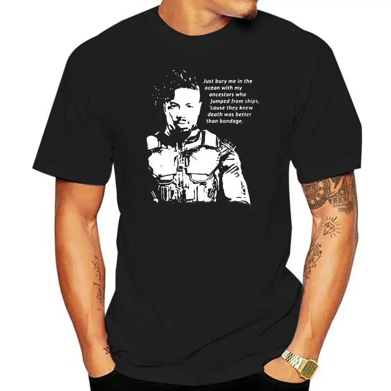 Erik Killmonger Bury Me Memorable Famous Quote Black T-Shirt Tees Clothing