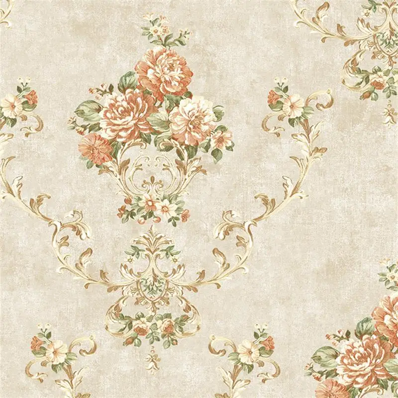 American Pastoral Floral Wallpapers Living Room Bedroom  AB Match Striped Wallpapers 3D Embossed Papel De Parede