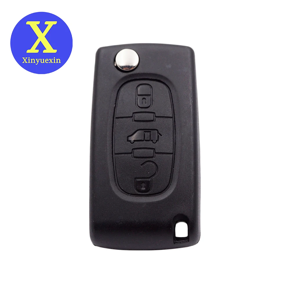 Xinyuexin 3 Buttons Remote Car Key Shell for Fiat Scudo Peugeot Partner for Citroen Berlingo Picasso 433MHz PCF7961 ID46