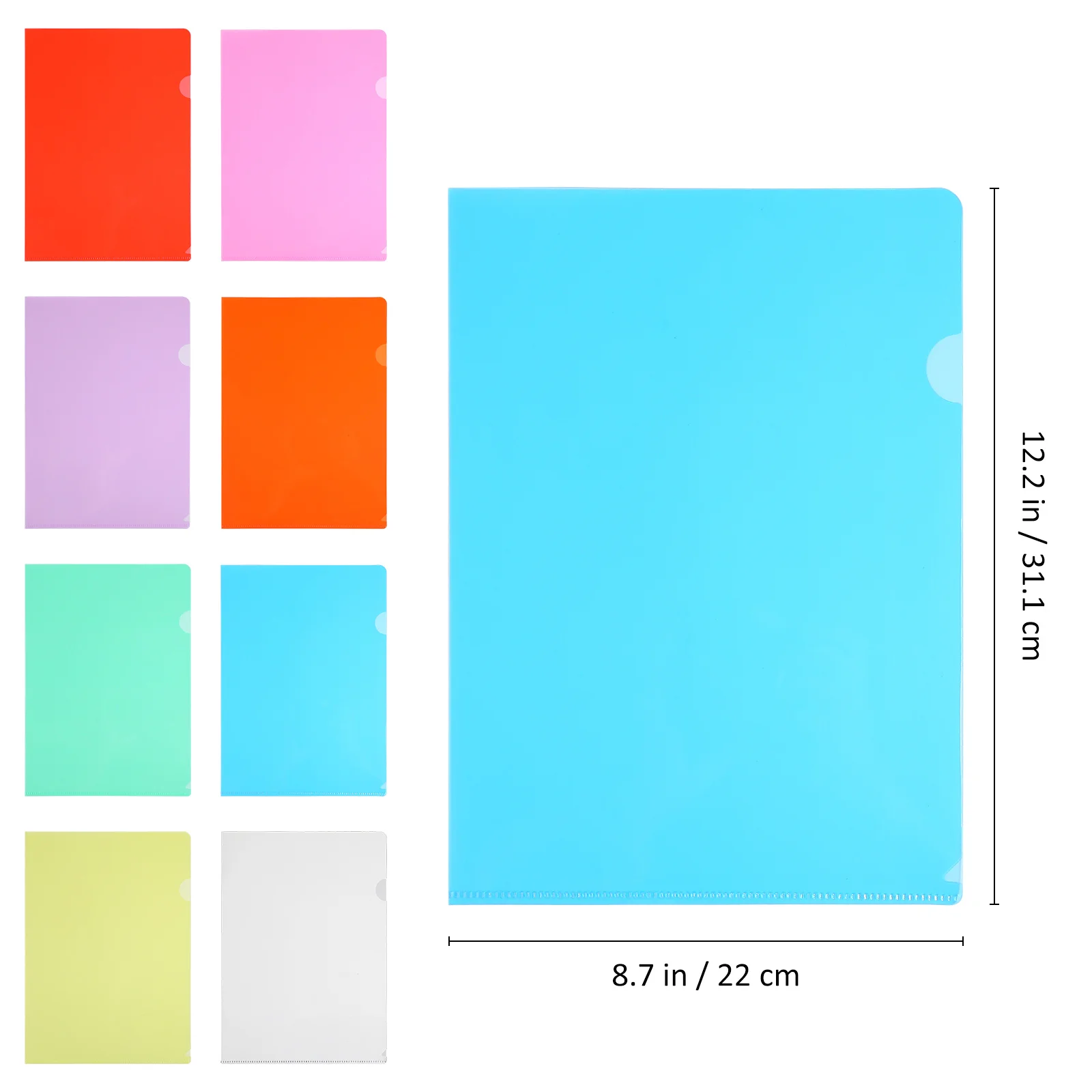 16pcs A4 Transparent L Type File Folders Clear Plastic Document Protectors For Office School Home Use Sheet Protectors Paper