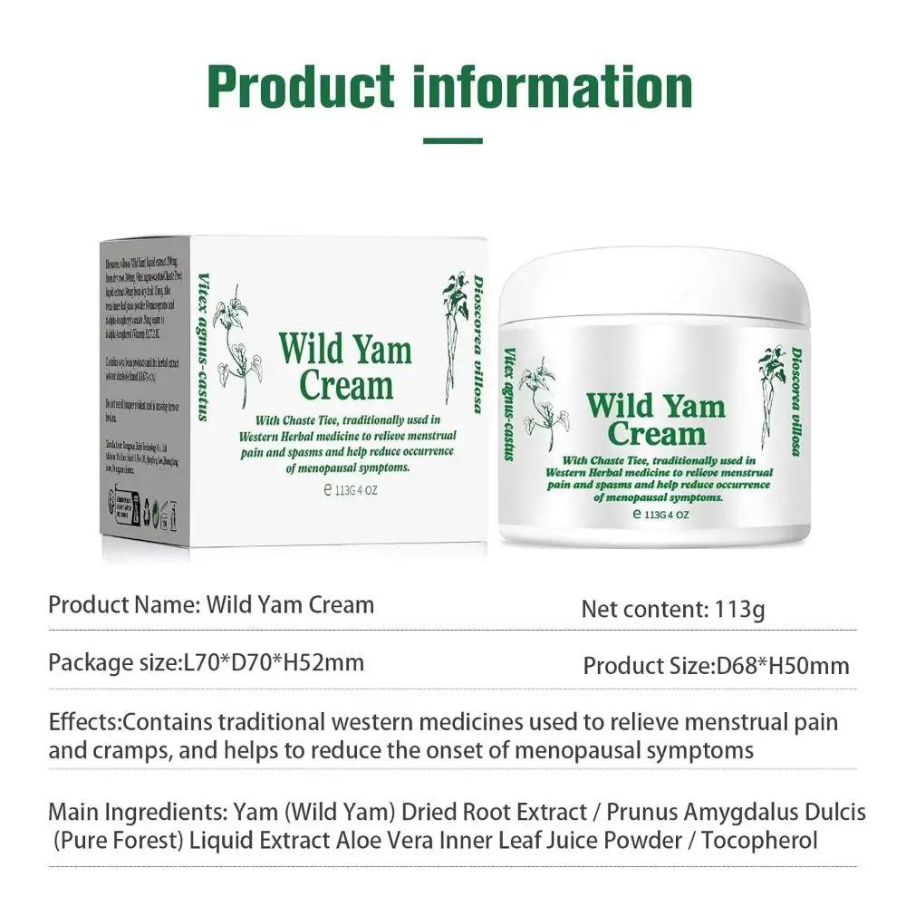 Facilitating Menopause Wild Yam Cream Moisturizing Women's Body Health Moisturizing Cream Balancing Hormones