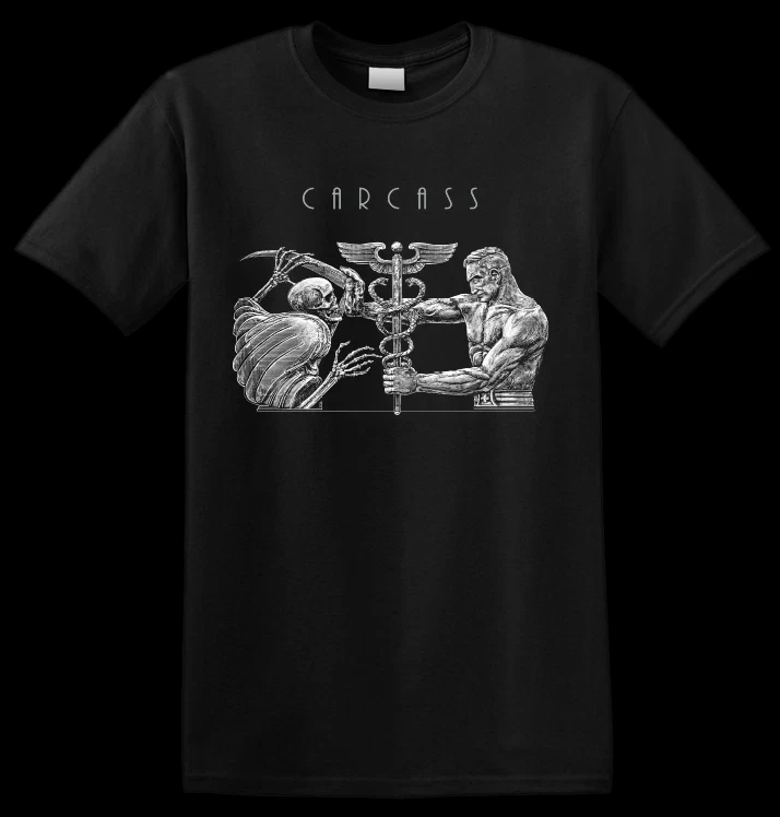 تي شيرت صيفي CARCASS - "جولة جمجمة معلقة" ملابس رجالية تي شيرت كبير الحجم #1