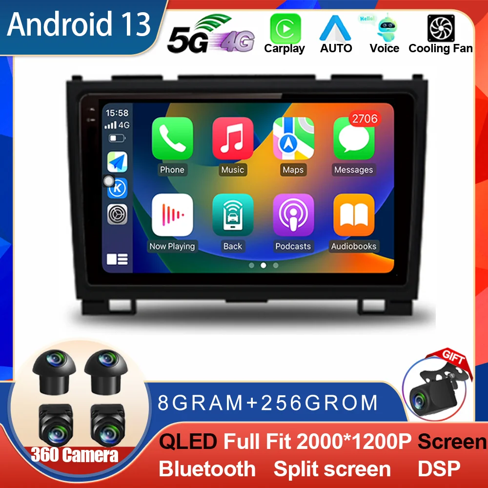 

Android 14 Car Radio For Great Wall Haval Hover H5 H3 2011 - 2016 Carplay Multimedia Player GPS Navigation WIFI 4G 2 Din Stereo