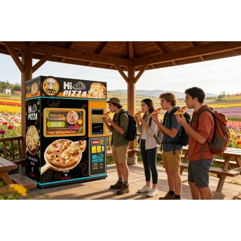 Pizza Vending Machine Smart Fast Food Robot Heating Cooking Automatic Pizza Maker with Credit Card & Coin Payment