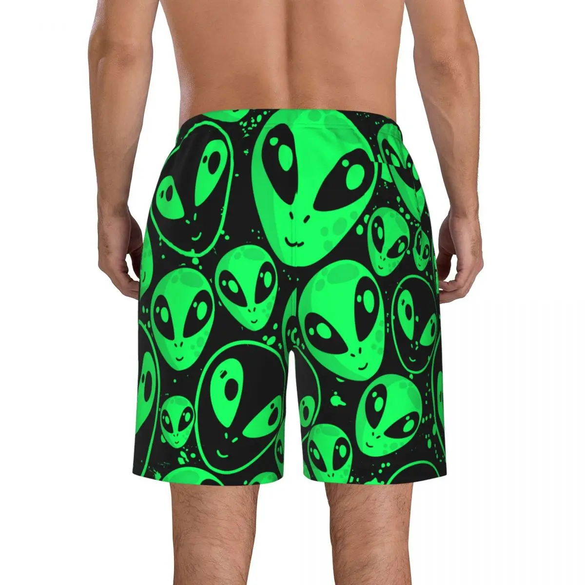 Nieuwe Zomer Heren Shorts Heren Sport Atletische Hardloopsport Fitness Strand Basketbal Jogging Man Losse Korte Broek Groene Alien Ufo