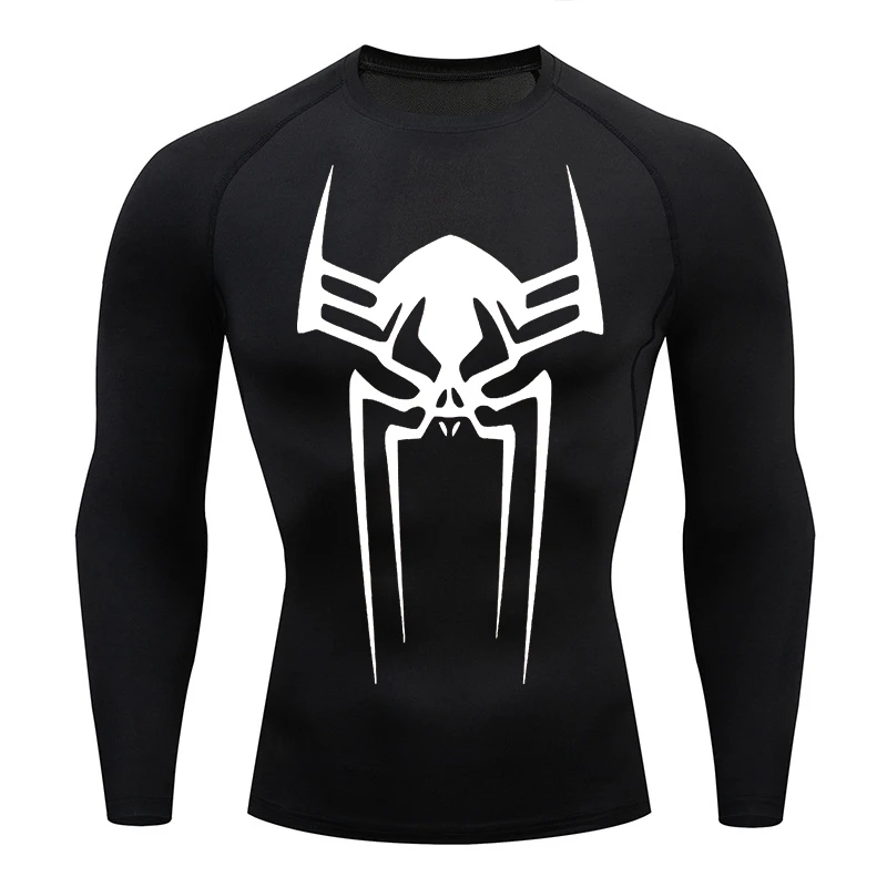 Spider Print Gym Workout Rash Guard für Männer sportlich schnell trocknen dehnbare Kompression hemden Unterhemden Basel ayer T-Shirts Tops