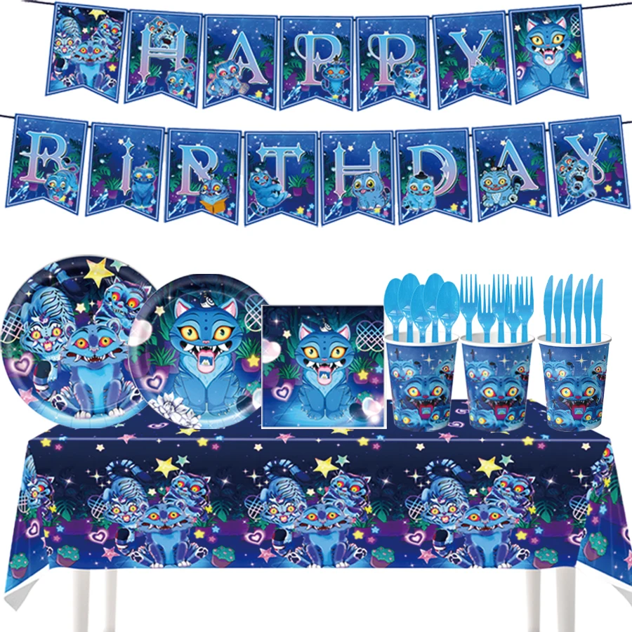 

Мультяшные K-Ppop охотники на демонов, украшения для дня рождения, маленькие чашки с тигром, тарелки, салфетки, посуда, рождественские наполнители для чулок