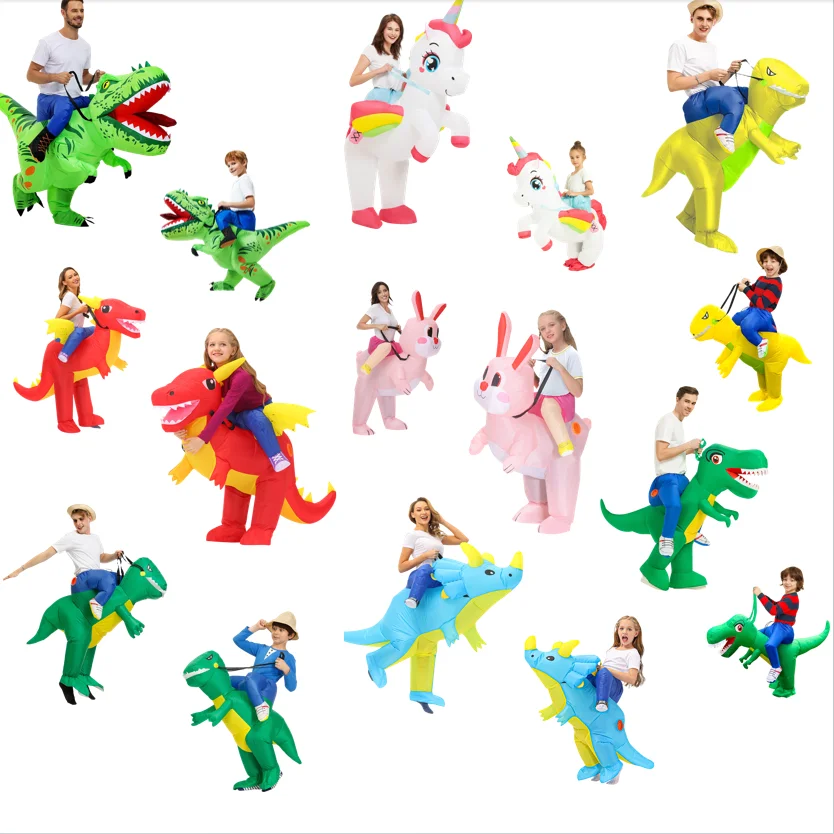 

Halloween Adult Kids Inflatable Costume Funny Cute Dinosaur Rabbit Unicorn Cosplay Suit For Performance Festival Carnival Party