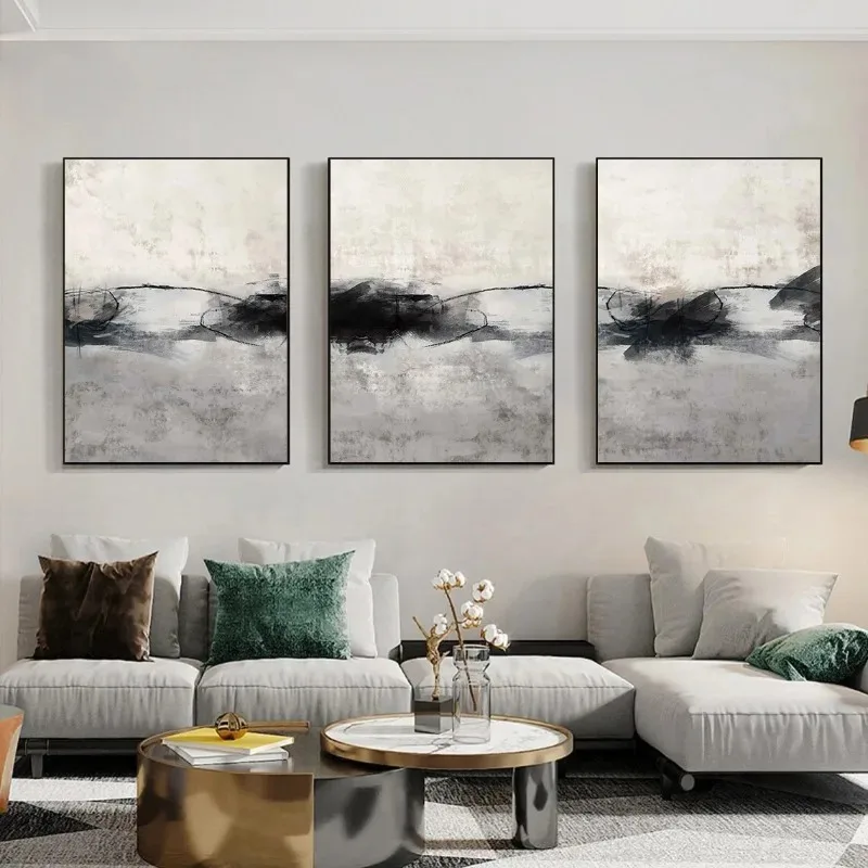 Carteles de arte de pared de galería de paisajes abstractos simples, impresiones de pintura en lienzo, pintura nórdica moderna