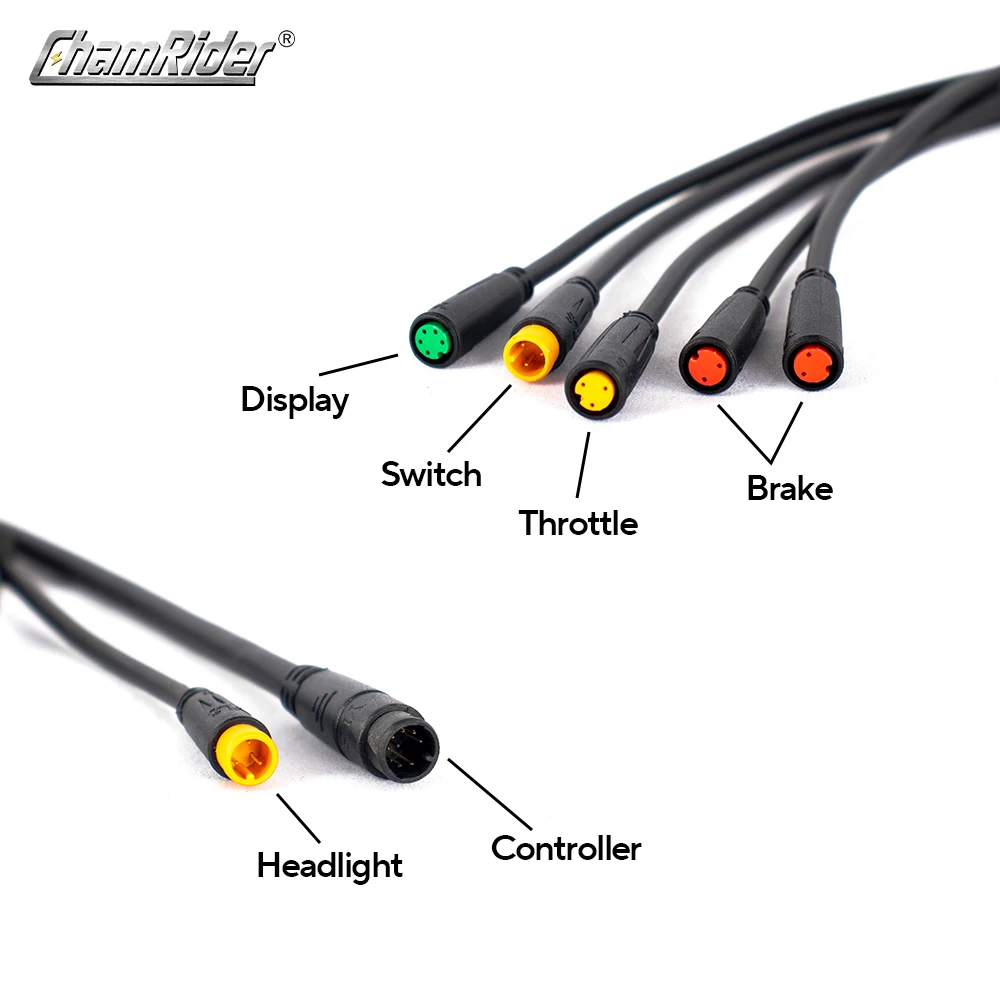 AliExpress chamrider ChamRider Ebike Waterproof 2-to-5 Main Cable – Connects Display, Throttle, Brake, Controller & Headlight