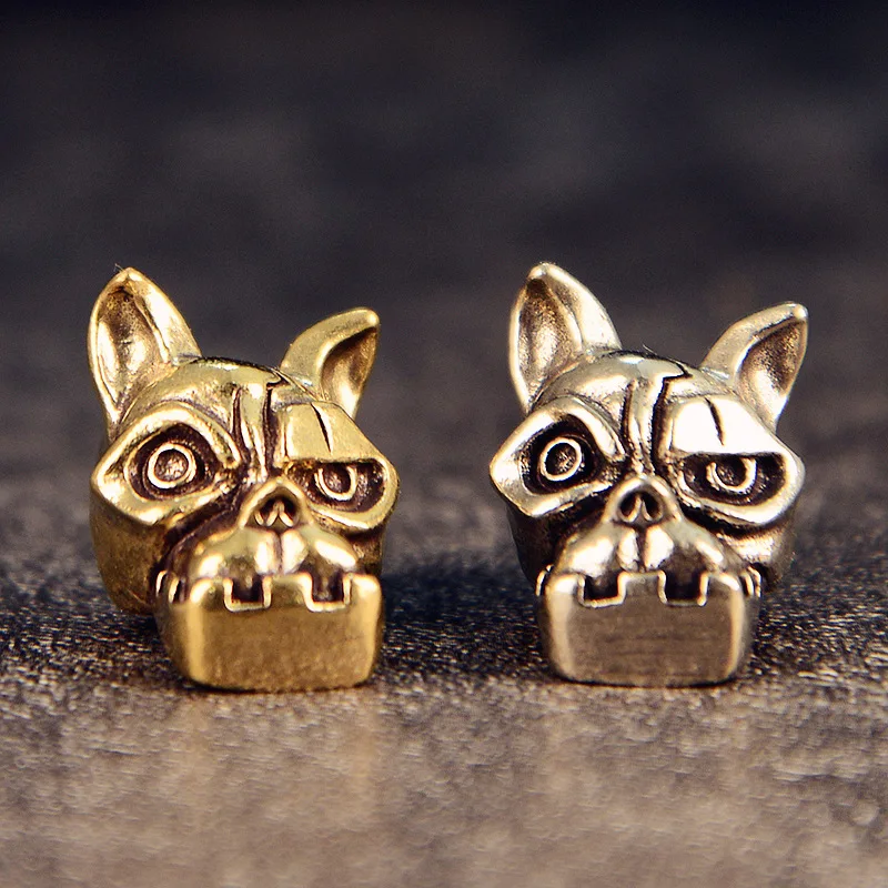 EDC Brass Knife Pendant Robot Dog Keychain Pendant Paracord Pendant White Copper Pendant Bag Pendant Accessories Decoration Win