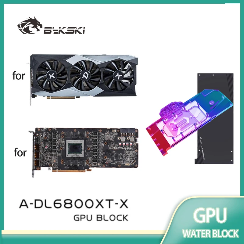 

Bykski A-DL6800XT-X Водяной блок графического процессора для DATALAND Radeon RX 6800XT 16 ГБ X-Serial Видеокарта Кулер для ПК Медный радиатор