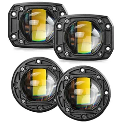 3-inch car 30W LED dual color work lights truck pickup SUV modified work lights embedded front bumper grille fog lights