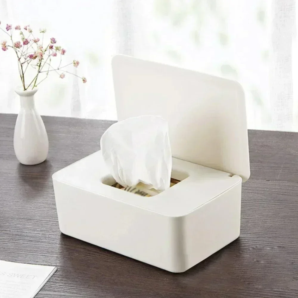 

Home Plastic Wet Tissue Box Desktop Seal Baby Wipes Paper Storage Box Household Dust-proof With Lid Tissue Box For Office Decor