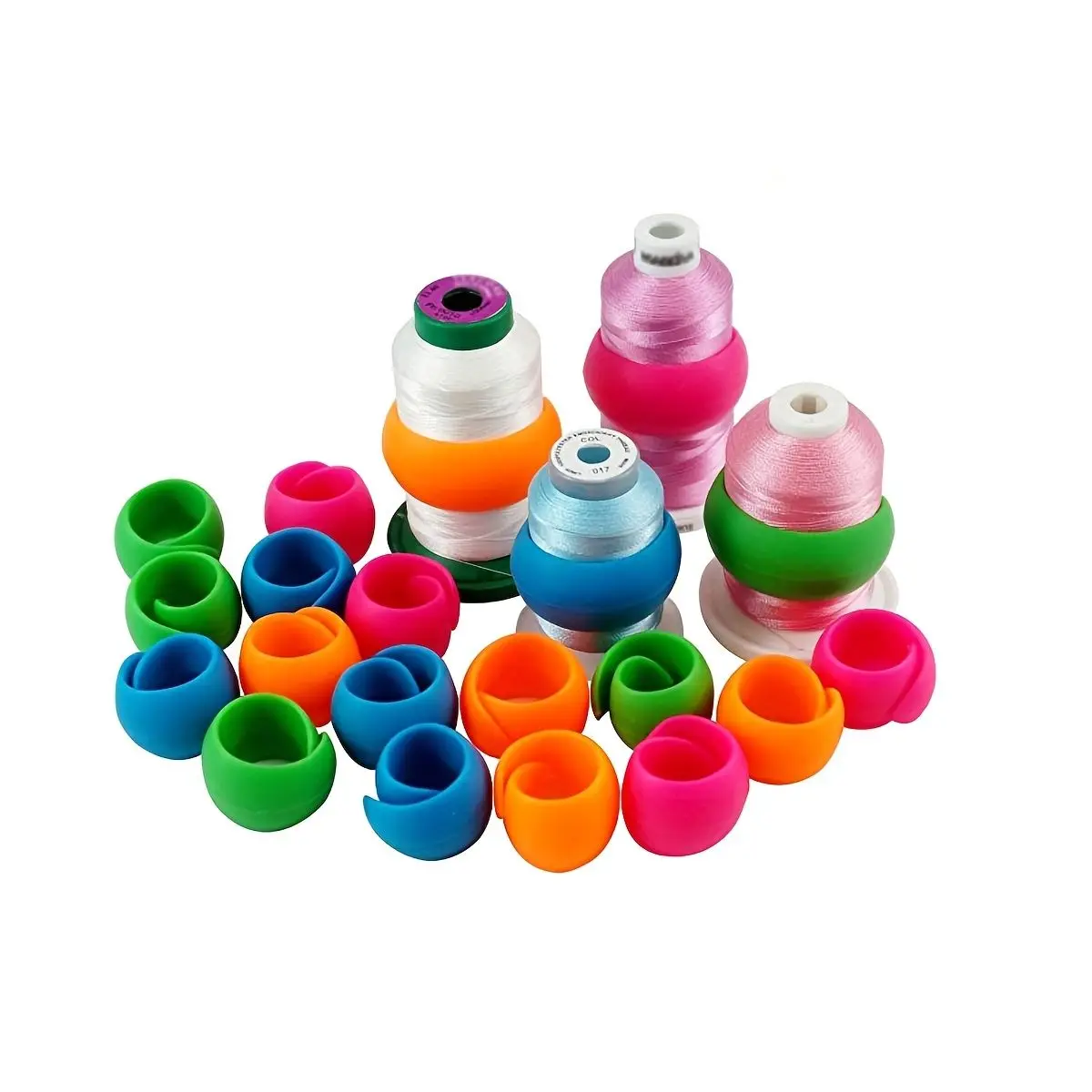 10Pcs Random Color Upgraded Thread Holder Spool Huggers Compatible with Larger spools Keep Thread Spool Neat & Organized