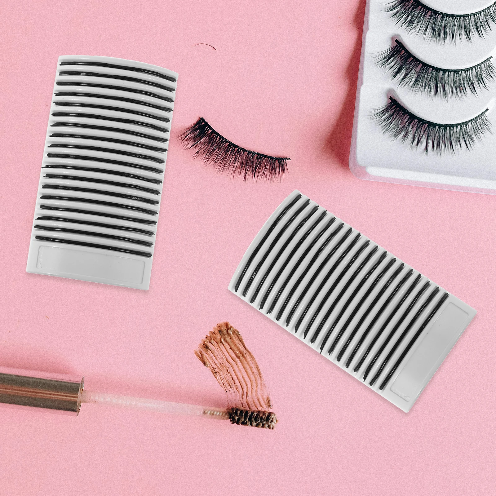 

2 Boxes Waterproof Self Adhesive Eyelash Strips Sweatproof Invisible Lash Tape For Daily Makeup Wedding Party False Eyelashes