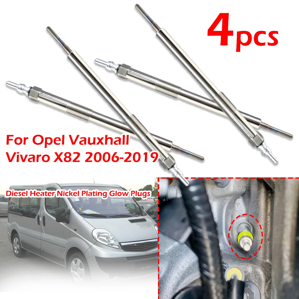 

Комплект из 4 никелированных свечей накаливания 4.5V для дизельных отопителей Opel Vauxhall Vivaro X82 2006-2019 1.6 2.0 CDTi, артикул 110650819R