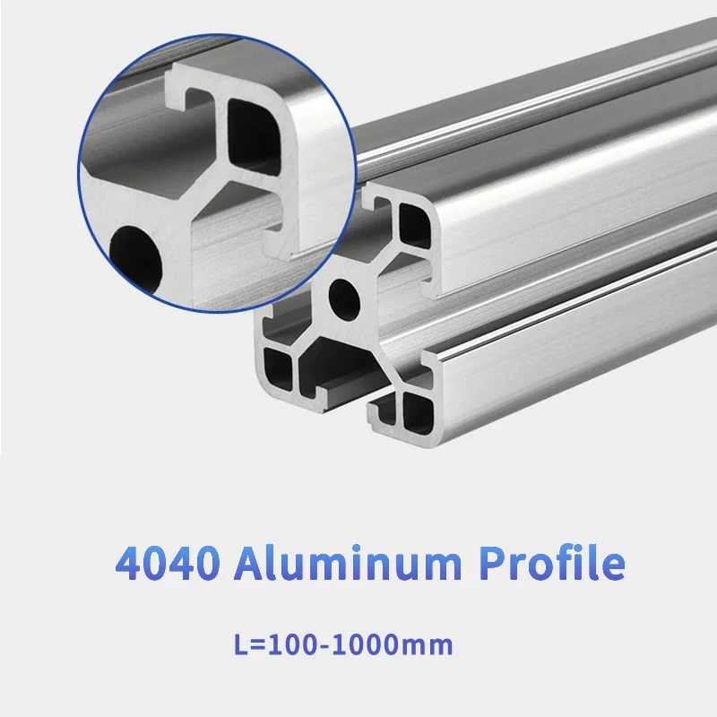 Алюминиевый профиль 4040, длина 100–1000 мм, стандарт ЕС, верстак и детали 3D-принтера, настраиваемые.