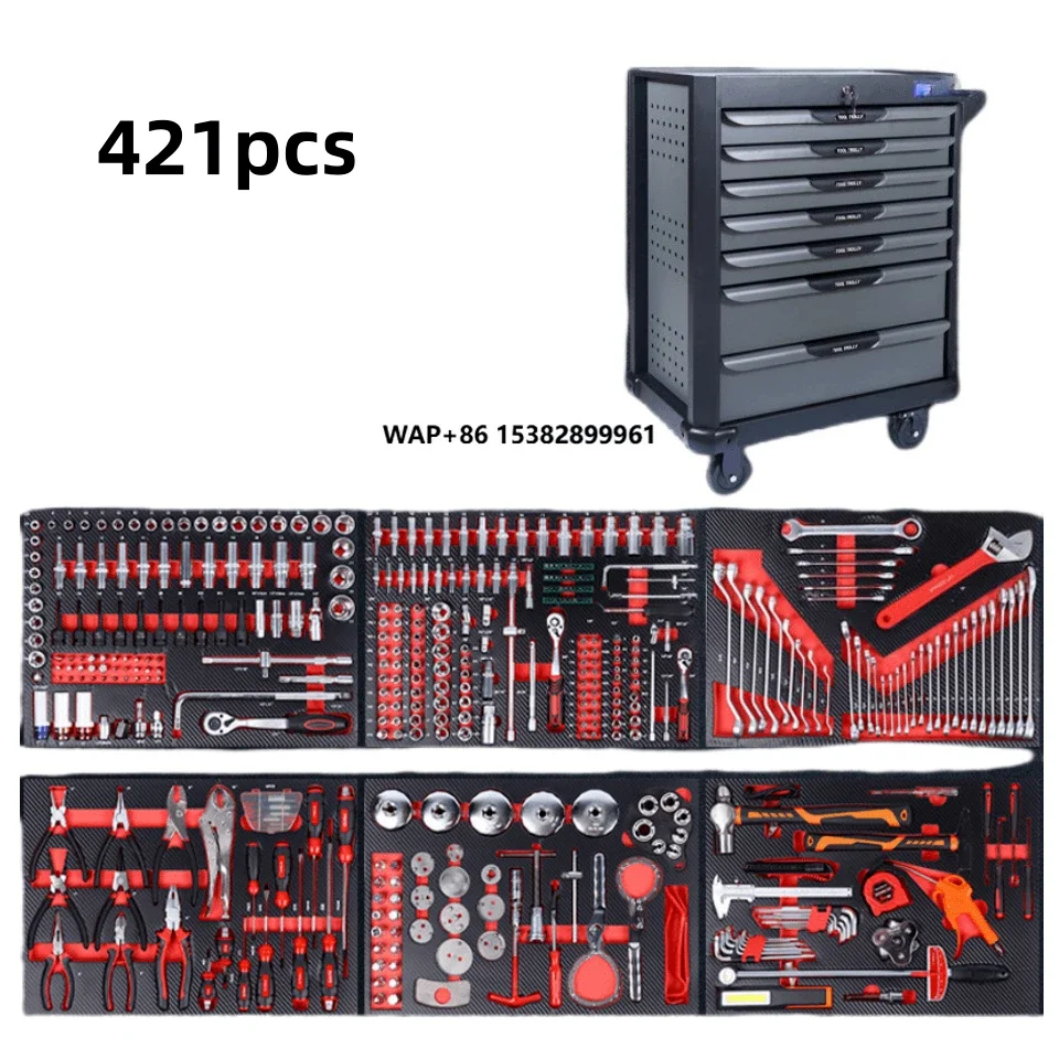 

Mechanical Tools Trolley Complete Toolbox with 421pcs Tools