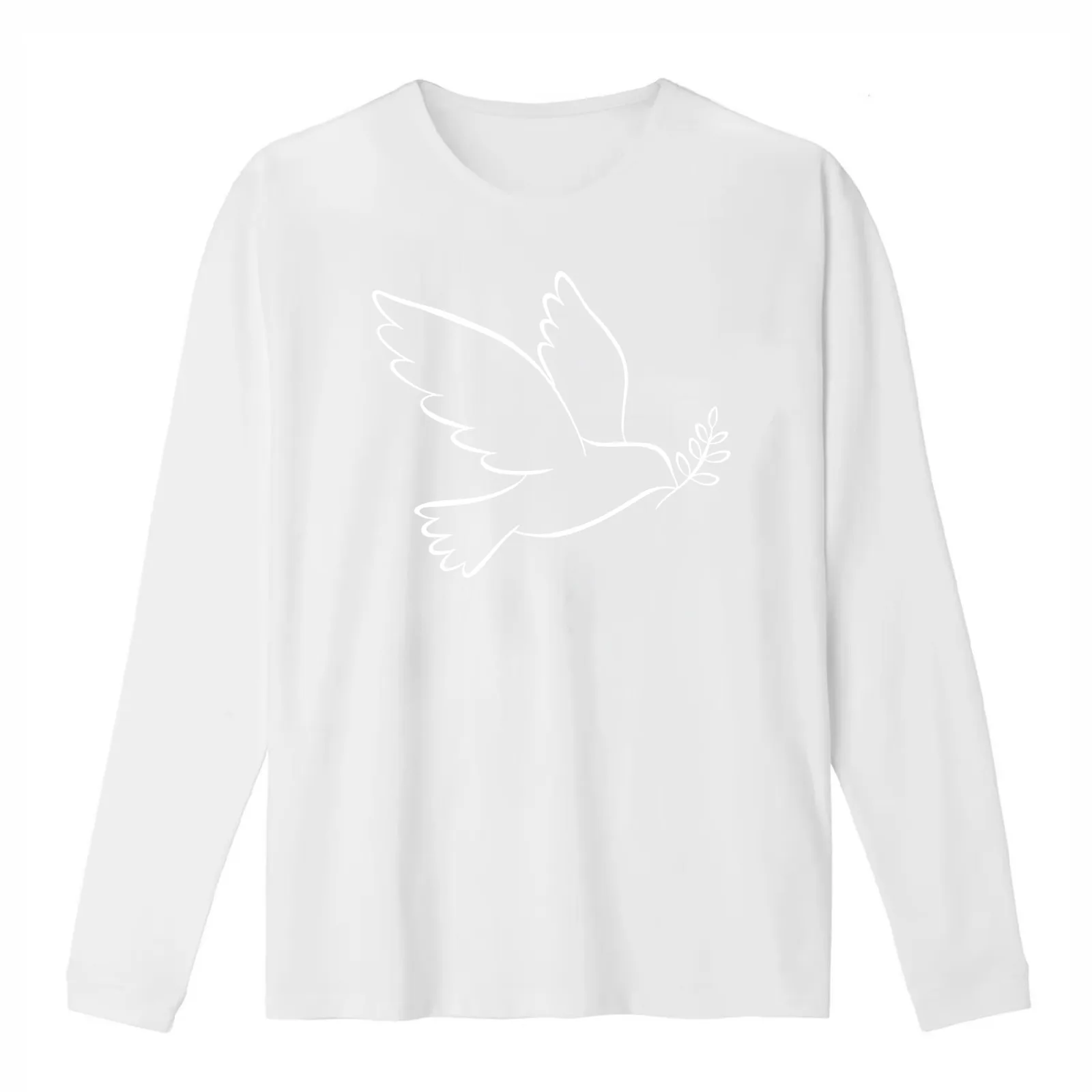 Peace Dove With Olive Branch T-Shirt Summer Casual Cotton Tee Oversized Streetwear Tops Vintage Graphic Print 100% Cotton