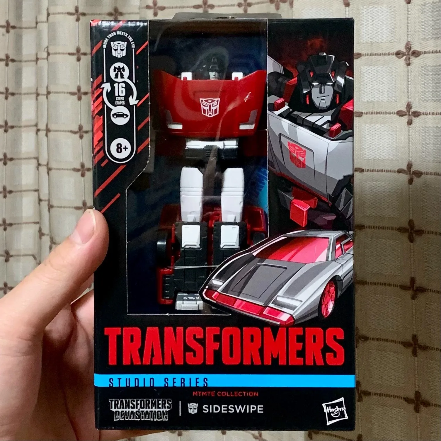 

Transformers Toys Studio Series MTMTE Collection Deluxe Devastation WFC Sideswipe Lamborghini Converting Action Figure Robot Toy