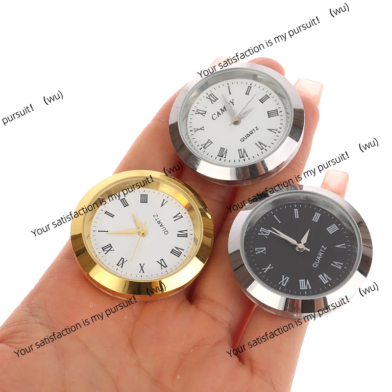 Vintage 24/35mm quartz glass mirror clock movement, mosaic Roman numerals and small clock DIY craft parts
