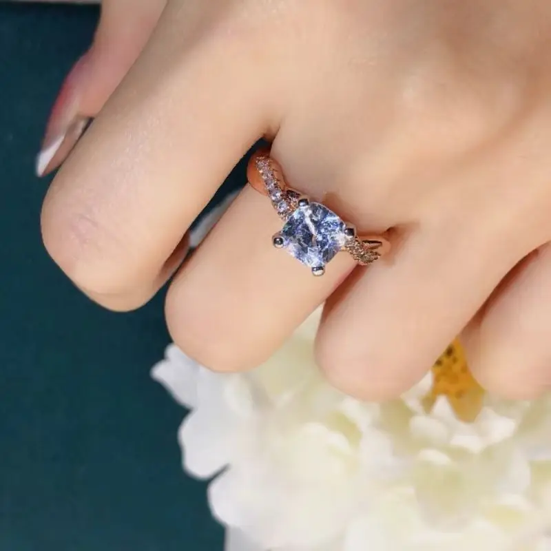 

2026 Classic Matching Wedding Rings Female Women's Engagement Rings With Zircon Crystal Jewelry Accessories Wedding Day Gift